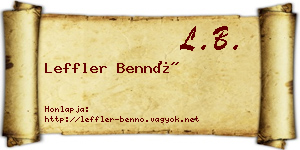 Leffler Bennó névjegykártya